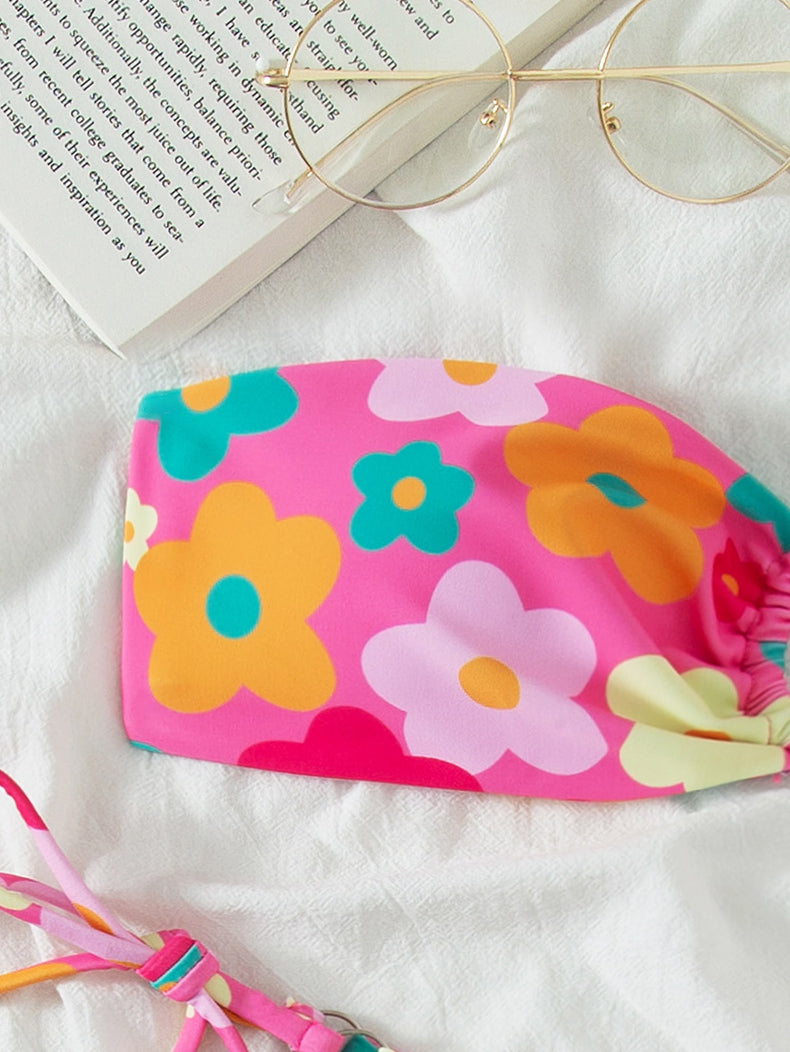 Swimsuit Women Summer Tube Top Sexy Bikini Fresh Printed Bikini Swimsuit Bella Mia